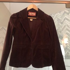 Girls Abercrombie brown velvet blazer